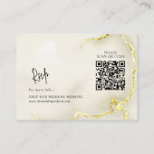 Carte D'accompagnement Luxueux Marbre Or Texture QR code Mariage RSVP (Dos)