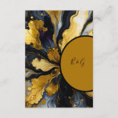 Carte D'accompagnement luxueux mariage en or noir (Dos)