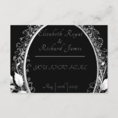 Carte D'accompagnement Luxueux thème mariage noir et or (Dos)