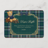 Carte D'accompagnement Luxury Preppy Teddy Bear Baby Shower Diaper Raffle (Devant)