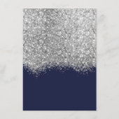 Carte D'accompagnement Luxury Silver Navy Parties scintillant Confetti Ma (Dos)