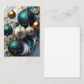 Carte D'accompagnement Luxus Weihnachtskugeln Blau Gold Ornament (Devant / Derrière)
