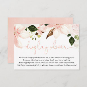 Carte D'accompagnement Lys floral blanc rose
