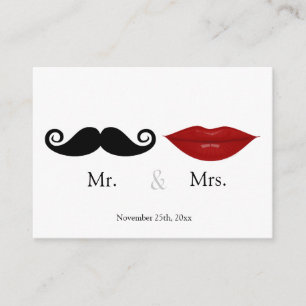 Carte D'accompagnement M. & la Mme (Lèvres et la Stache) Mariage RSVP