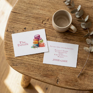 Carte D'accompagnement Macarons colorés et amusants Détails du mariage