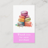 Carte D'accompagnement Macarons colorés Merci (Devant)