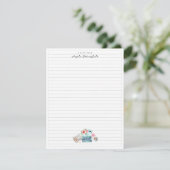 Carte D'accompagnement Machine à écrire aquarelle | Monogramme (Debout devant)