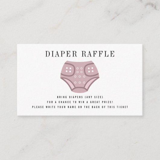 Carte D'accompagnement Machine à laver en tissu Plum Bébé Laveuse Raffle  (Devant)