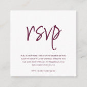 Carte D'accompagnement Magenta | Code QR | Réponse au mariage (Devant)