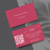 Carte D'accompagnement Magenta mariage site de réponse QR code RSVP