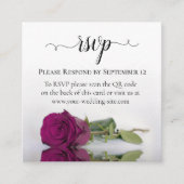 Carte D'accompagnement Magenta Rose Mariage élégant RSVP QR Code (Devant)