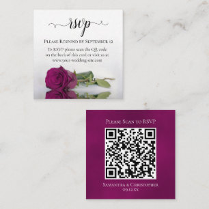 Carte D'accompagnement Magenta Rose Mariage élégant RSVP QR Code