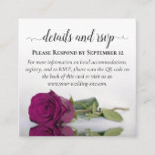 Carte D'accompagnement Magenta Rose Posh Détails du Mariage et code QR RS (Devant)