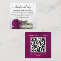 Magenta Rose Posh Détails du Mariage et code QR RS