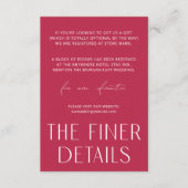 Carte D'accompagnement Magenta Simple Minimal Détails du Finer (Devant)