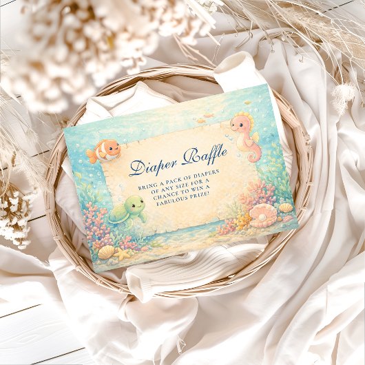 Carte D'accompagnement Magical Ocean Nursery Diapper Raffle
