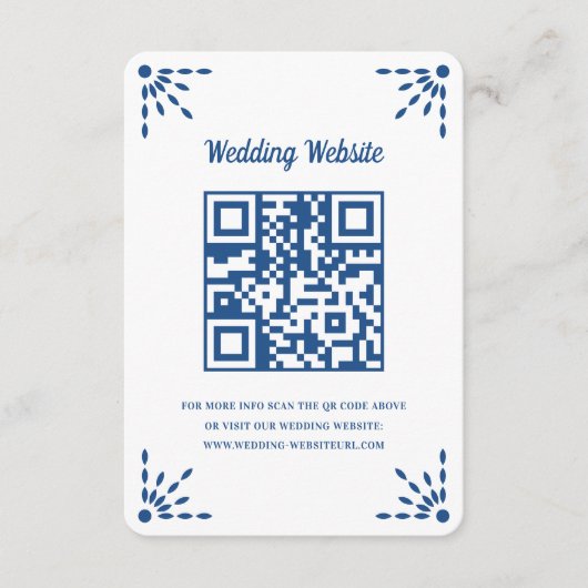 Carte D'accompagnement Magnifique Blue Papel Picado Mariage QR Code (Devant)