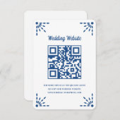 Carte D'accompagnement Magnifique Blue Papel Picado Mariage QR Code (Devant / Derrière)