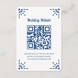Carte D'accompagnement Magnifique Blue Papel Picado Mariage QR Code