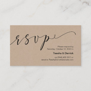 Carte D'accompagnement Magnifique créative élégant noir, Mariage RSVP