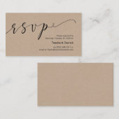 Carte D'accompagnement Magnifique créative élégant noir, Mariage RSVP (Devant / Derrière)