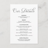 Carte D'accompagnement Magnifique Détails Mariage, encre noire classique (Devant)