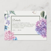 Carte D'accompagnement Magnifique Mariage floral Hydrangea peint à la mai (Devant)