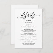 Carte D'accompagnement Magnifique Nos Détails Mariages Moderne Rustique N (Devant / Derrière)