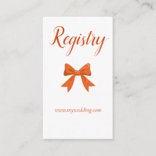 Carte D'accompagnement Magnifique registre de mariage ruban orange