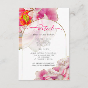 Carte D'accompagnement Magnifique Scarlet Peony Floral Details Card
