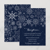 Carte D'accompagnement Magnifiques flocons de neige - Réception de mariag (Devant / Derrière)