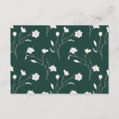 Carte D'accompagnement Magnolia blanche Émeraude vert RSVP  (Dos)