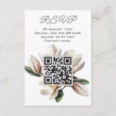 Carte D'accompagnement Magnolia Fleurs code RSVP QR (Devant)