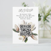 Carte D'accompagnement Magnolia Fleurs code RSVP QR (Debout devant)