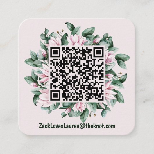 Carte D'accompagnement Magnolia QR Code avec site Mariage (Devant)