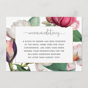 Carte D'accompagnement Magnolia Romantique Coloré Hébergements Floraux
