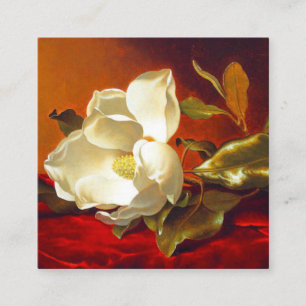 Carte D'accompagnement Magnolia sur velours rouge Martin Johnson Heade