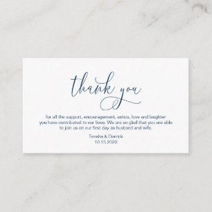 Carte D'accompagnement Main moderne Marine bleu script d'encre Mariage Me