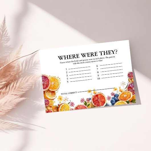 Carte D'accompagnement Main Squeeze Citrus où étaient-ils jeu nuptial