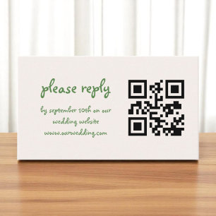 Carte D'accompagnement Main tirée Vintage Mariage Whimsical vert français