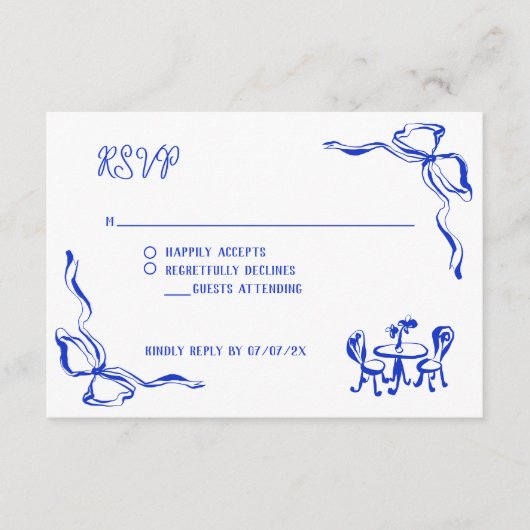 Carte D'accompagnement Main unique tirée Contemporain QR Code Français Bo (Devant)