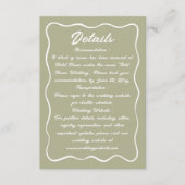 Carte D'accompagnement Main Wavy Frame Drake Script Olive Green (Devant)