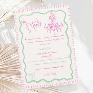 Carte D'accompagnement Main Whimsical tiré Bow rose Wavy Détails du Maria