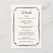 Carte D'accompagnement Main Whimsical Tirée Quirky Information Mariage (Devant)