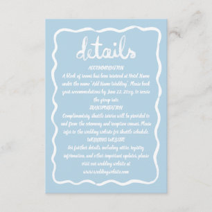 Carte D'accompagnement Main Whimsical Tirée Vave Bleu Bleu clair Cadre