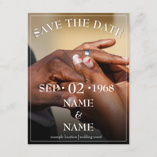 Carte D'accompagnement Mains d'un couple mariage avec une bague (Devant)