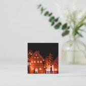 Carte D'accompagnement Maisons de Noël illuminées (Debout devant)