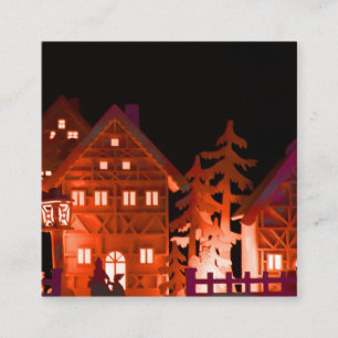 Carte D'accompagnement Maisons de Noël illuminées