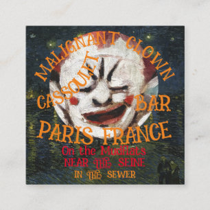CARTE D'ACCOMPAGNEMENT MALIGNANT CLOWN CASSOULET BAR PARIS FRANCE