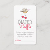 Carte D'accompagnement Mama Bird Flying with Hearts Diaper Raffle (Devant)